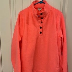 J Crew XL Pink Fleece 1/4 Button Up